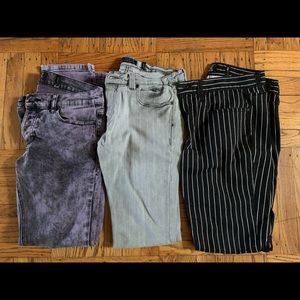 three pairs lightly used xxRUDExx jeans